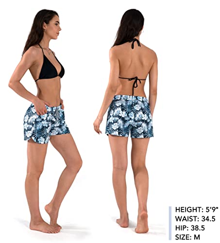 Image of Womens Swim Shorts UPF50+ Board Shorts Quick Dry Beach Shorts Drawstring Sports Summer Bottom