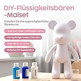 Worldwide DIY Bär zum Bemalen – Kreatives Mal-Set für Erwachsene & Kinder | Bärenfigur inkl. 3 Farben, Pinsel & Zubehör | Geschenk & Heimdeko (Himmlisches Blau)