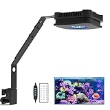 Lominie LED Aquarium Light Saltwater Aquarium Lamp 30W Full Spectrum with Remote Dimmable Nano Coral Reef Light for Fish Tank with Bracket
