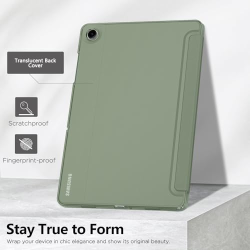 Image of MoKo for Samsung Galaxy Tab A11 Plus / A11+ Case 11 Inch 2026, Galaxy Tab A9 Plus / A9+ Case 11 Inch 2024, Slim Stand Hard PC Translucent Back Shell Smart Cover, Auto Wake /Sleep, Celadon