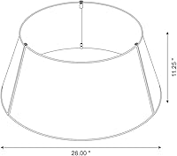 Vista 5 de Glitzhome Pie para árbol de Navidad de metal martillado negro de 26 pulgadas de diámetro y diseño troquelado, base decorativa para árbol de Navidad