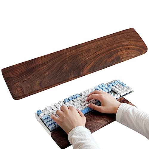 Kongou Repose-Poignets en Bois pour Clavier, Repose-Poignets en Bois avec Base Antidérapante en Silicone avec Base en Silicone Antidérapante, Repose-Poignets Ergonomique Et Confortable pour Clavier