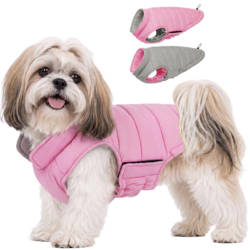 Image of Lelepet Reversible Dog Coat Windproof Dog Puffer Jacket Lightweight Vest