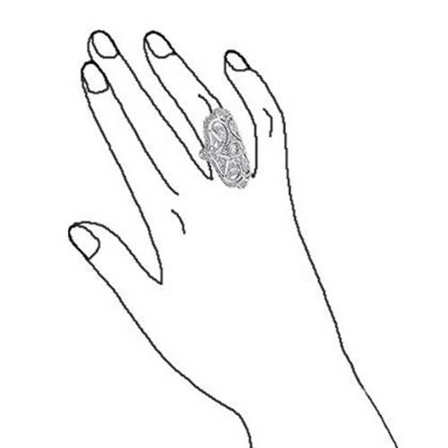 Bling Jewelry Great Gatsby Inspired Cz Vintage Style Full Finger Armor Ring, Size 8 #TOP4