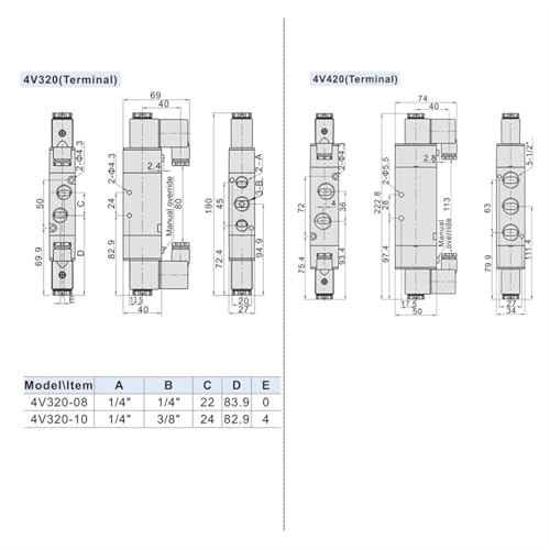 Électrovanne double commande 4V420-15 DC12V pour pilotage de lignes d'assemblage - 8