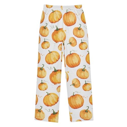 ZZXXB Autumn Cushaw Print Boys Long Pants Soft Trousers Elastic Waist Kids Lounge Bottoms with Pockets S-XL