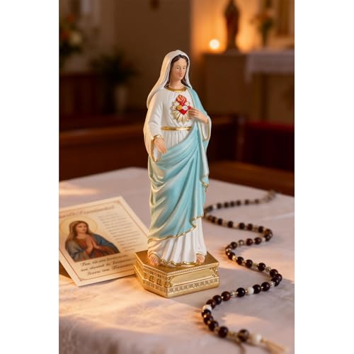 Estatua Inmaculado Corazón de María de 8.4 pulgadas miniatura 3