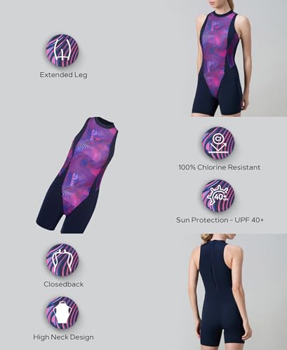 Image of Speedo Women's Endurance10 Classic Racerback Legsuit Swimming Costume | Chlorine Resistance | Shape Retention Fabric | UPF 40+ Sun Protection | Removable Bra Pads