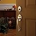 Baldwin 85315031LFD Non-Lacquered Brass Left Handed Logan Dummy Handleset with Wave Interior Lever