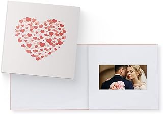 Heirloom Video Book - 5" HD Screen for Custom Memory Gift - Wedding Birthday Anniversary Mother's Day- 20 Min Video Photo Keepsake - USB Rechargeable- Heart