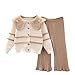 Winter Kids Girl Knitted Sweater Set Children Cardigan Two-Piece Set Top Pants Ropa para niños