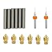 6 x Extruder Nozzles+6 x Throats Built-in Teflon Tube+2 x Cleaning Drills, 1.75MM Kit 3D Printer Extruder Brass Head Nozzle Accessory