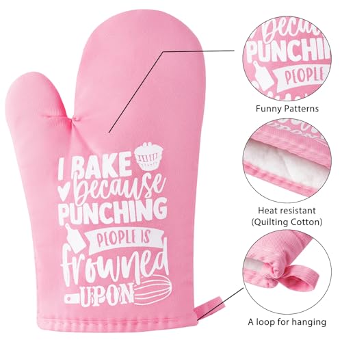image for GROBRO7 6Pcs Cotton Oven Mitts Pot Holders Funny Women Resistant Hot P
