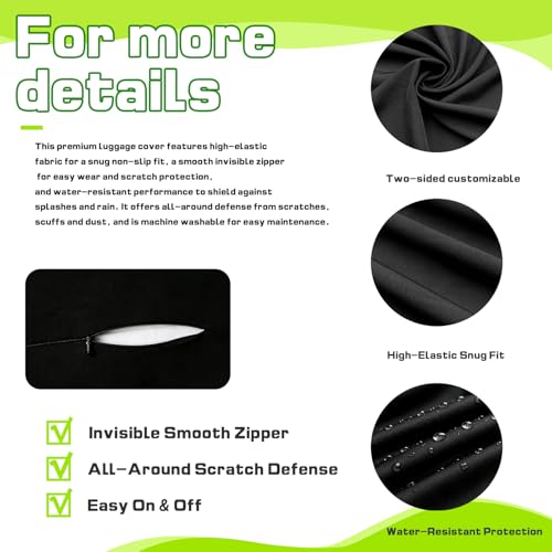 NOREVYE Custom Luggage Cover – Personalized Photo or Name Suitcase Cover, Double-Sided Stretch Luggage Protector, Washable & Scratch-Resistant Travel Cover (S(18-21 in)) - Image 7