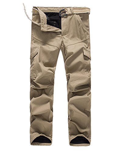 Men's Winter Cotton Fleece Lined Cargo Work Causal Pants