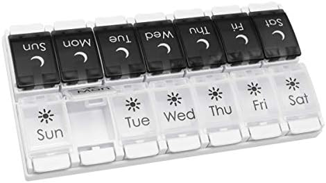 EZY DOSE Push Button (7-Day) Pill Case, Medicine Planner, Vitamin...