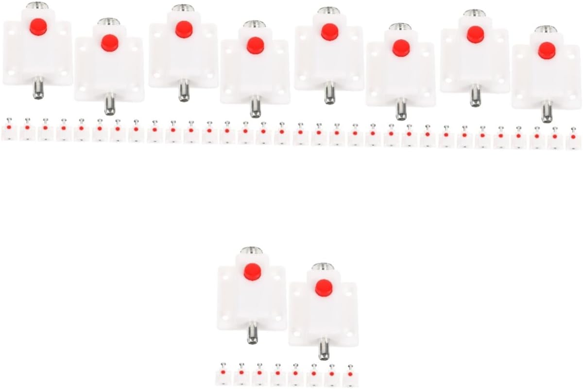 Veemoon 50pcs Plastic Door Latches Spring-Loaded Cabinet Bolt Latches for Easy Installation Abs Material White Cover for Cabinet Doors and Windows