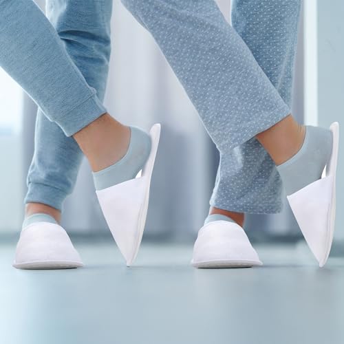 Pantufas de spa descartáveis Aneco, 12 pares, bico fechado e fofo, para hotel, casa, uso de hóspedes