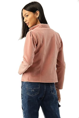 Image of Leather Retail Long Winter Wear Velvet Jacket For Women