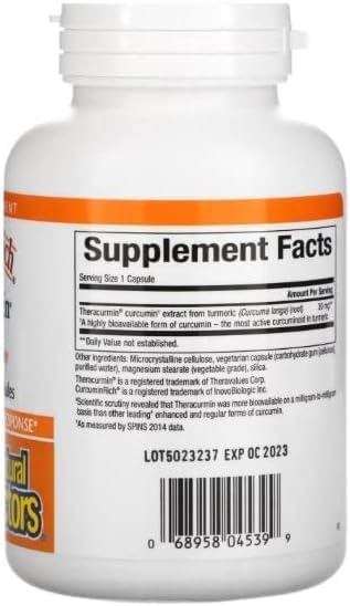 Miniatura 3 de CurcuminRich Teracurmin de doble fuerza por factores naturales, apoya la respuesta inflamatoria natural, la función articular y cardíaca, 120