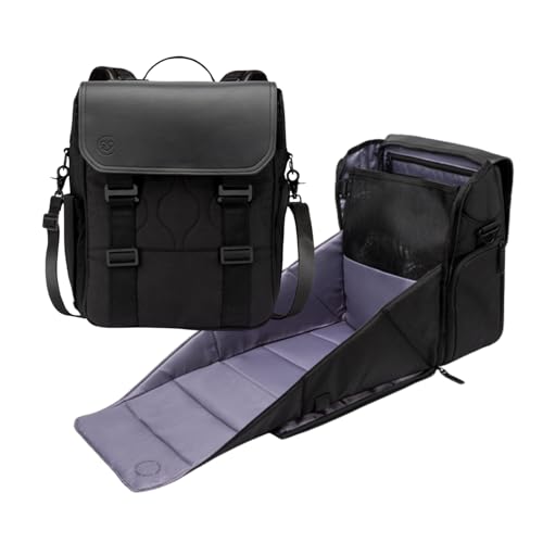 Image of PAPERCLIP Diaper Bag Backpack with Patented Changing Station - Unisex Baby Bag for Travel - Large Eco-Friendly Diaper Bags for Mom and Dad (Forest Black)