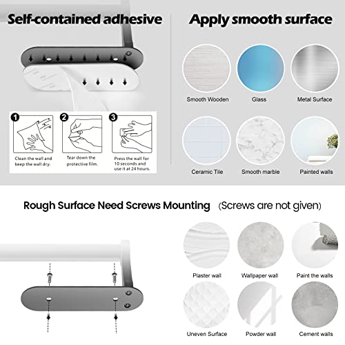 Paper Towel Holder Under Cabinet And Counter, Stainless Steel, Tclouda Aluminum Alloy Wall Mountd Paper Towel Rack, Available In Adhesive And Screws, Single Silver #TOP4