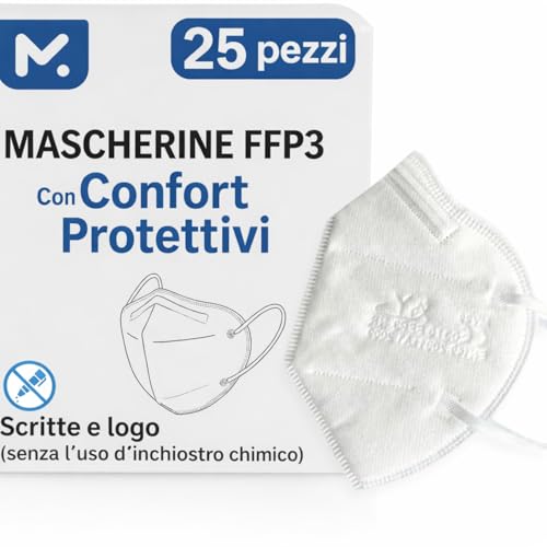 Mascherine FFP3 Senza Valvola, 25 Pezzi