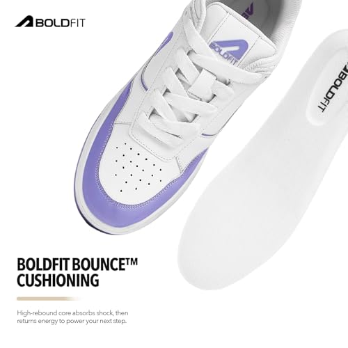 Image of Boldfit Sneakers for Women Comfortable Air Faux Leather Shoes for Woman, Lace-Up Casual Girls Shoe, Lightweight Sneaker Shoes for Woman DripWave