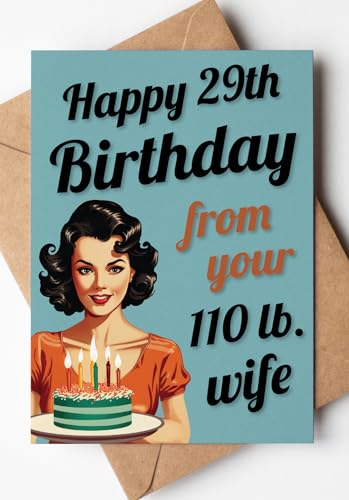 Katie Doodle - Funny Husband Birthday Card from Wife - Great for 30th, 40th, 50th, 60th, 65th, 70th, 75th, 80th, 90th Birthday Gifts for Men - Includes 5x7 inch Card & Envelope