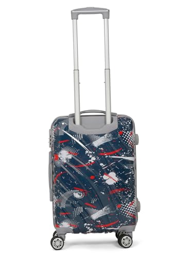 Image of Teakwood World Small 55 cm Cabin Size Trolley Bag Polycarbonate 360 Degree 8 Wheels Luggage Bag with TSA Lock, Adjustable Handle Trolley Bags for Travel, Suitcase for Travel | Spark Blue