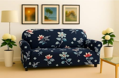 Image of HK Printed 5 Seater Sofa Cover Big Elasticity Cover Stretch Universal Sofa Slipcover 5 Seater (3 Seater Size 185-230cm and 1 Seater Size 90-145cm)