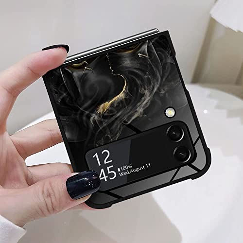 Daizag Compatible With Samsung Galaxy Z Flip 3 5G Case,Gold Black Skull For Man Woman, All-Round Protection Shockproof Anti-Scratches Tpu Case For Samsung Galaxy Z Flip 3 5G #TOP3