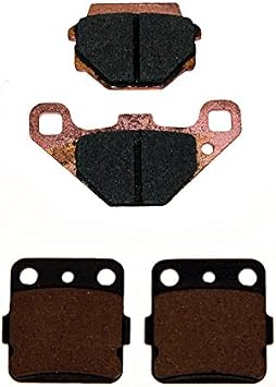 Front & Rear Semi-Metallic Brake Pads for Kawasaki Tecate 250 3-Wheeler fits 1987