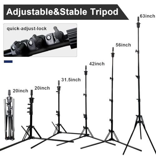 Ginogend Upgrade Mannequin Head Stand, Adjustable Foldable Wig Stand Tripod, Reinforced Metal Mannequin Head Tripod Stand for Cosmetology Hairdressing Training - Thumbnail 5