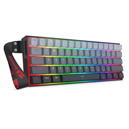 Image of Redragon K617 HE Rapid Trigger Gaming Keyboard, 60% 61 Keys Wired Mechanical Keyboard w /Adjustable Hyper-Fast Actuation, Dedicated Hall Effect Magnetic Switch, PBT Gradient Keycap Strap Version