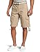 Southpole Men's Belted Ripstop Basic Cargo Short with Washing and 13.5 Inch Length All Season, Deep Khaki,44