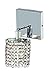 Elegant Lighting Mini Collection Wall Fixture 1-Light Square Canopy Round Pendant with Swarovski Spectra Crystals, Chrome Finish