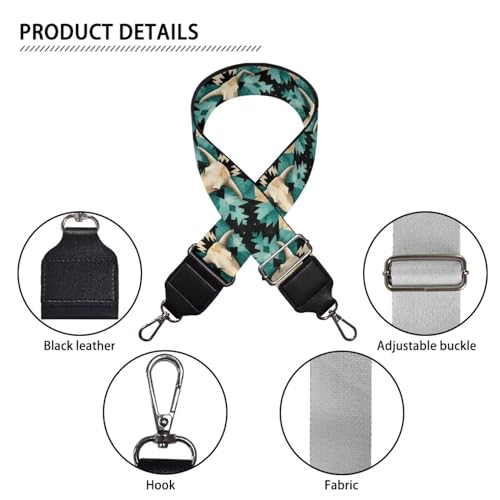 Image of Wide Bag Straps Replacement Crossbody Tribal Sheep Guitar Straps for Handbags /Purses /Messenger /Duffel Bags Backpack Straps Replacement Adjustable Length from 30 inch to 50.3 inch Green
