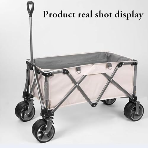 HARIPYER Einkaufstrolley Faltbarer Wagenwagen Leichter Strandwagen Metallrahmen Hofwagen Camping Geländegängiger Gartenwagen Mit Griff Platzsparend – Bild 8