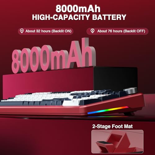 Image of Aula F108 PRO - Wireless Mechanical Keyboard with Screen&Knob,Hot Swappable Gaming Keyboard with 8000mAh Battery,Pre-lubed Switches,RGB Backlit,Creamy Sounding Computer Keyboards,104 Keys (Renewed)
