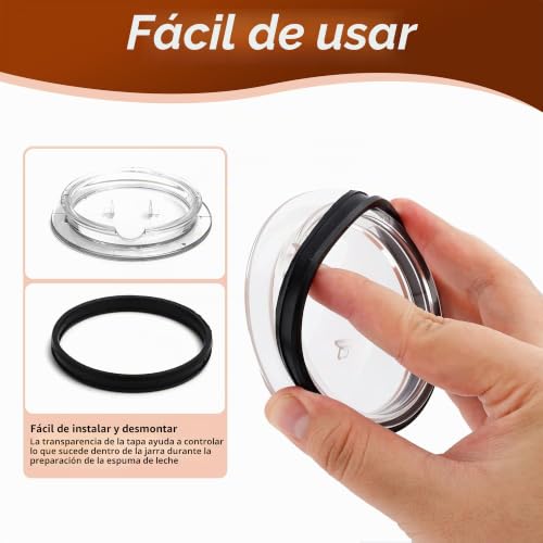 Miniatura 4 de Espumador De Leche De Repuesto Para Nespresso Aeroccino 3 3r - Tapa Para Espumador De Leche 93271 - Sustituye Al Espumador De Leche Aeroccino 3593 3594 Tapa