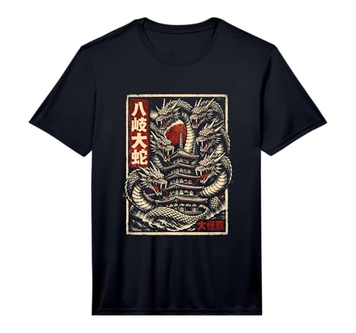Kaiju Japanese Dragon Eight Headed Graphic Fan Performance T-Shirt