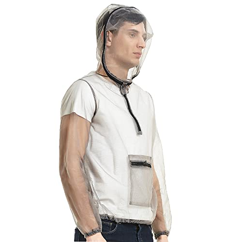 Ao ar livre Ultraleve Malha Com Capuz Bug Jacket Anti-mosquito Ver Através da Camisa de Malha de Pro