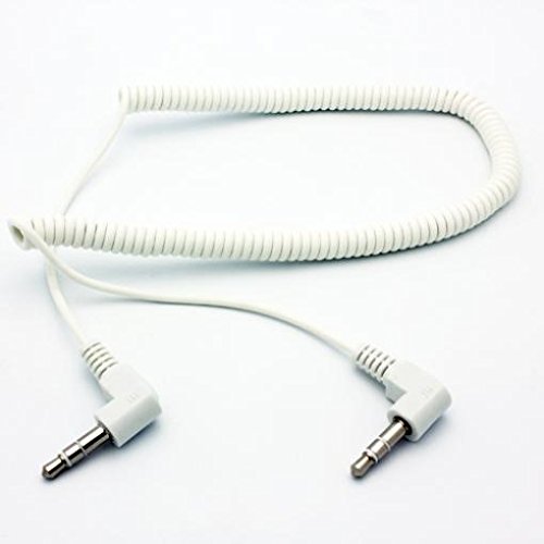 Cable auxiliar 3.5mm blanco para audio y auto miniatura 4