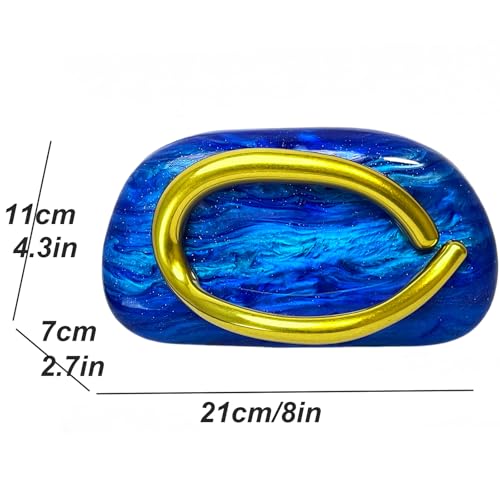 CVCoin Prom Purse,Blue Evening Bag,Acrylic Clutch Purses for Women,Shoulder Bags Handbags for Wedding Party. — view 5