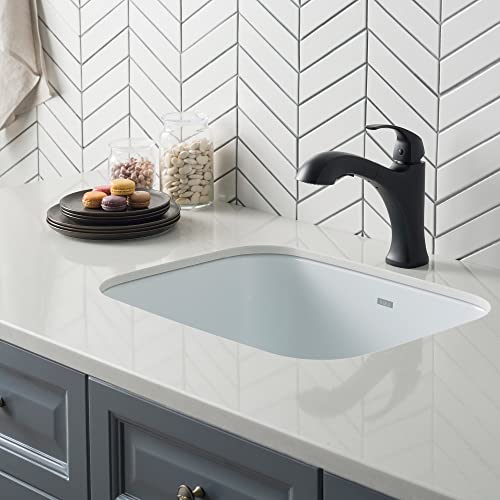 Kraus Keu-12 White Pintura 16 Gauge Undermount Single Bowl Enameled Stainless Steel Kitchen Sink, 23-Inch, White Rounded #TOP4