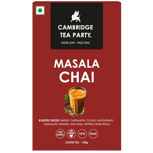 Image of Cambridge Tea Party 8 Spices Masala Chai Patti Tea Powder Ctc, 100 Gram, Black Tea