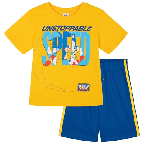Image of SEGA Sonic the Hedgehog Athletic T-Shirt and Mesh Shorts Outfit Set Toddler to Big Kid Sizes (2T - 18-20)