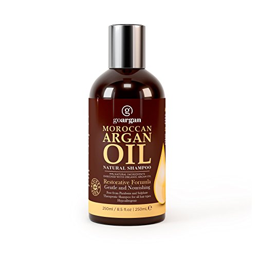 Moroccan Argan Oil Shampoo with Restorative Formula 8.5floz. Gentle & Paraben Free for All Hair Types. Cleanses, Revives, Hydrates, Detangles Hair & Revitalizes the Scalp & Split-Ends for Men & Women