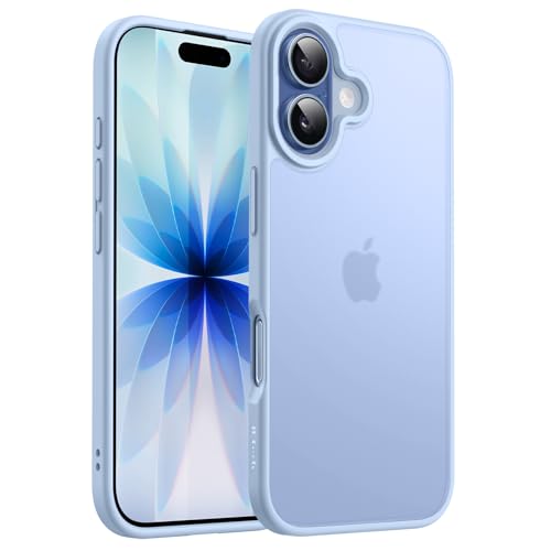 JETech Matte Case for iPhone 17 6.3-Inch, Shockproof Military Grade Drop Protection, Frosted Translucent Back Minimalist Phone Cover, Anti-Fingerprint (Mist Blue)